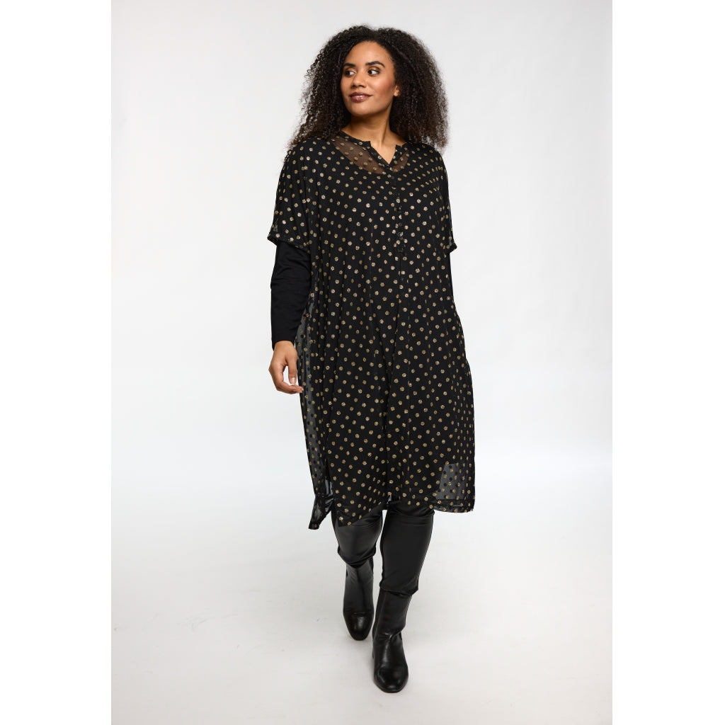 Studio SAlma Dress Dress Black with gold dots