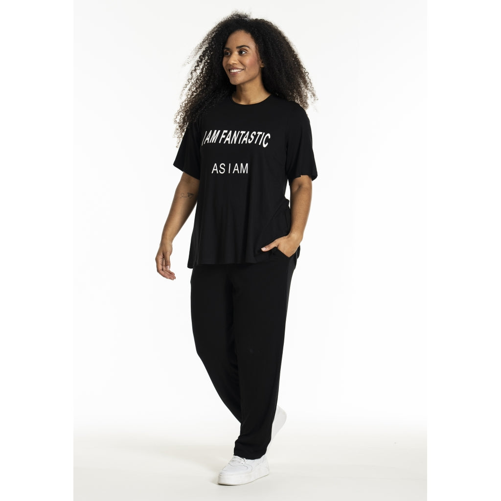 Studio SBella T-Shirt with print T-Shirt Black with white