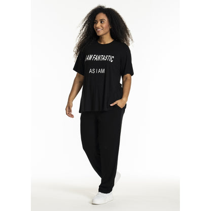 Studio SBella T-Shirt with print T-Shirt Black with white