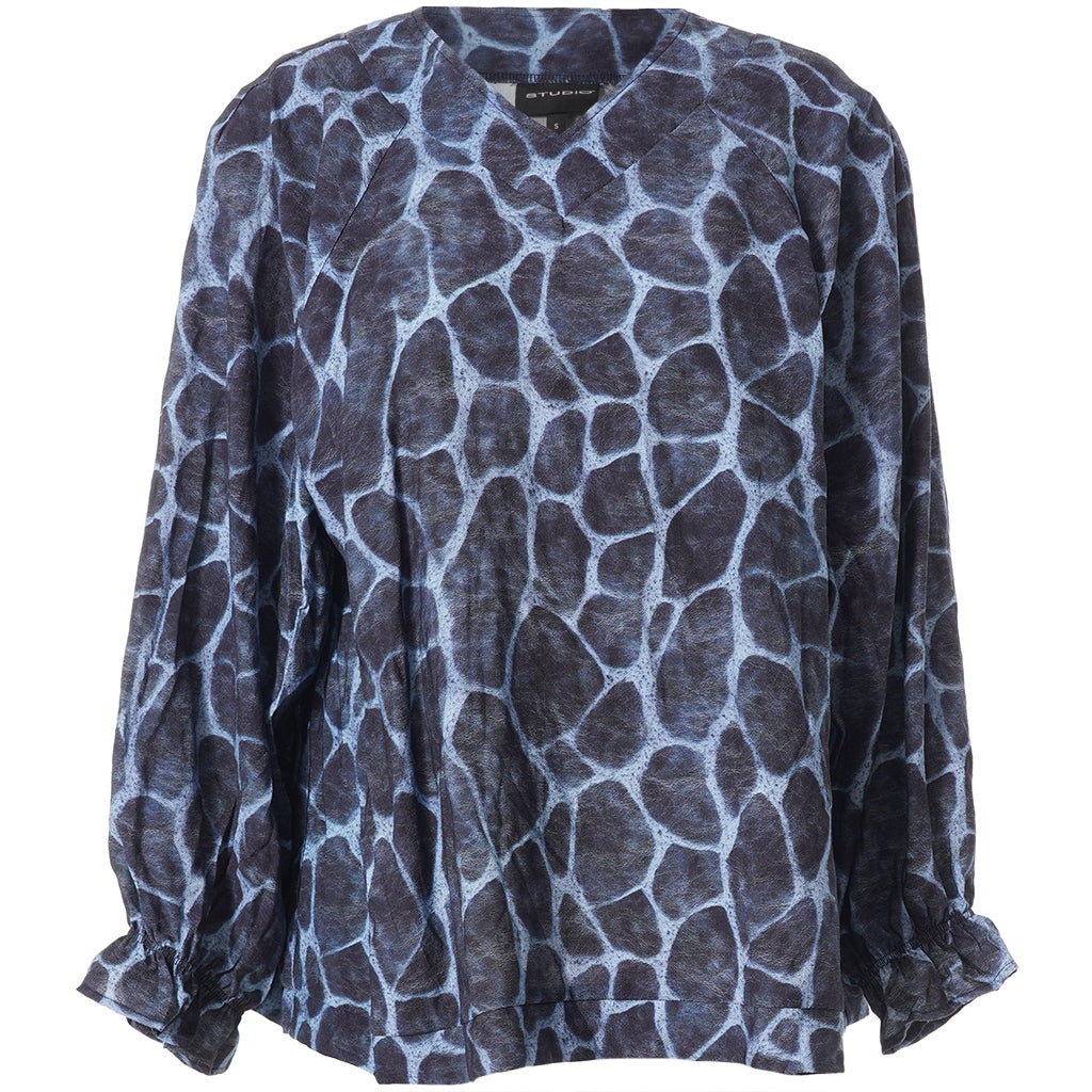 Studio SDasie Blouse with long sleeve Blouse Blue giraf