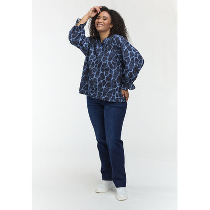 Studio SDasie Blouse with long sleeve Blouse Blue giraf
