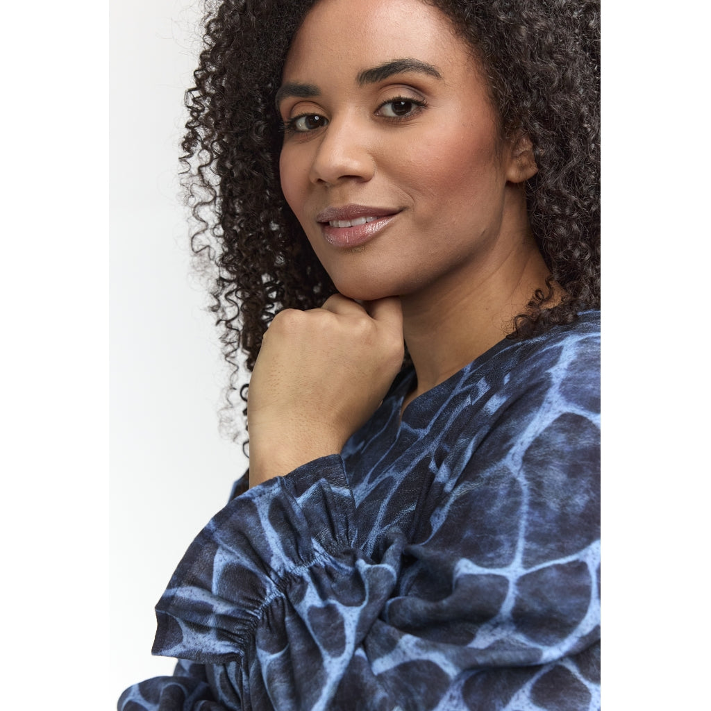 Studio SDasie Blouse with long sleeve Blouse Blue giraf