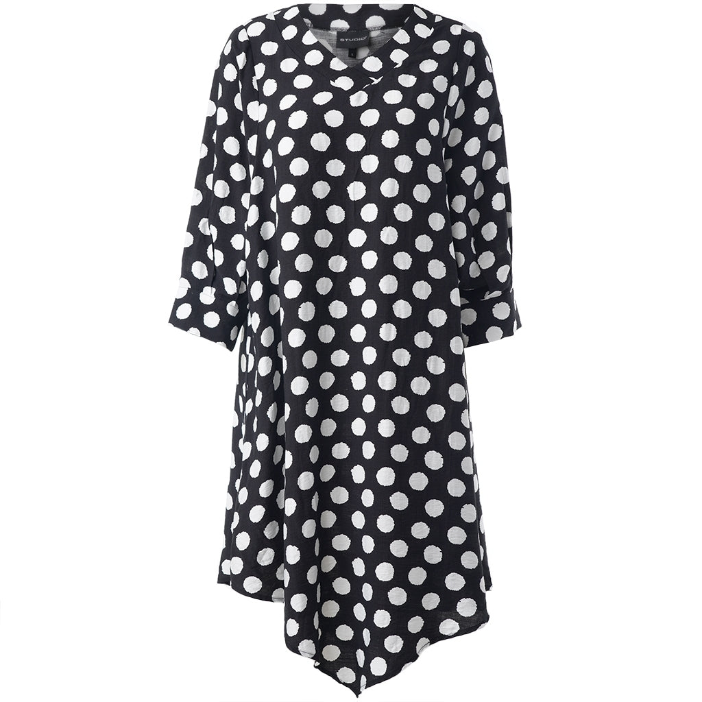 Studio SJuline Tunic Tunic Black with white dots