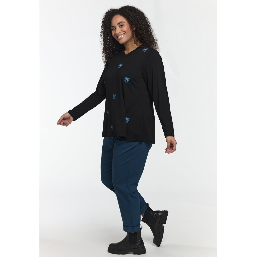 Studio SMella Blouse Blouse Black with petrol