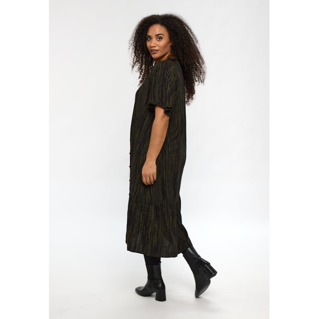Studio SNadine Dress Dress Black with green stripes