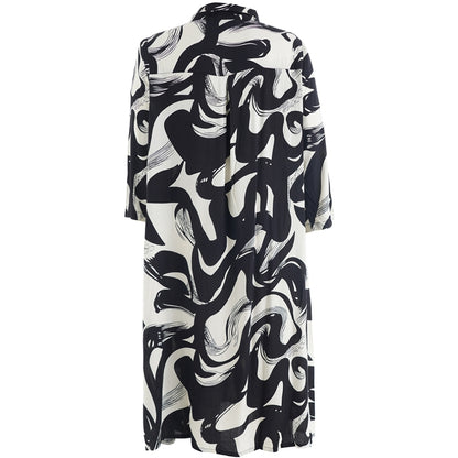 Studio SNelli Shirt Dress Shirt Dress Black with white design