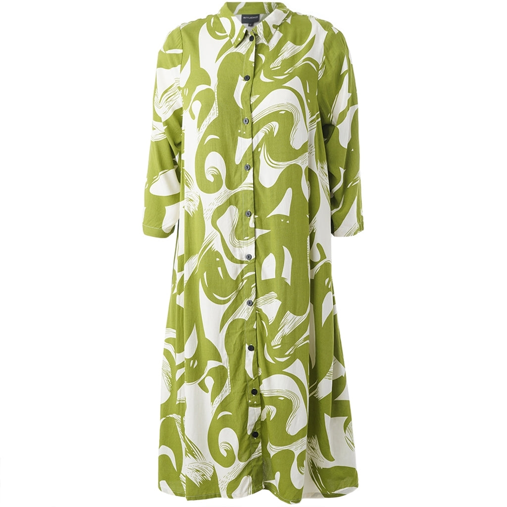 Studio SNelli Shirt Dress Shirt Dress Bright green with white design