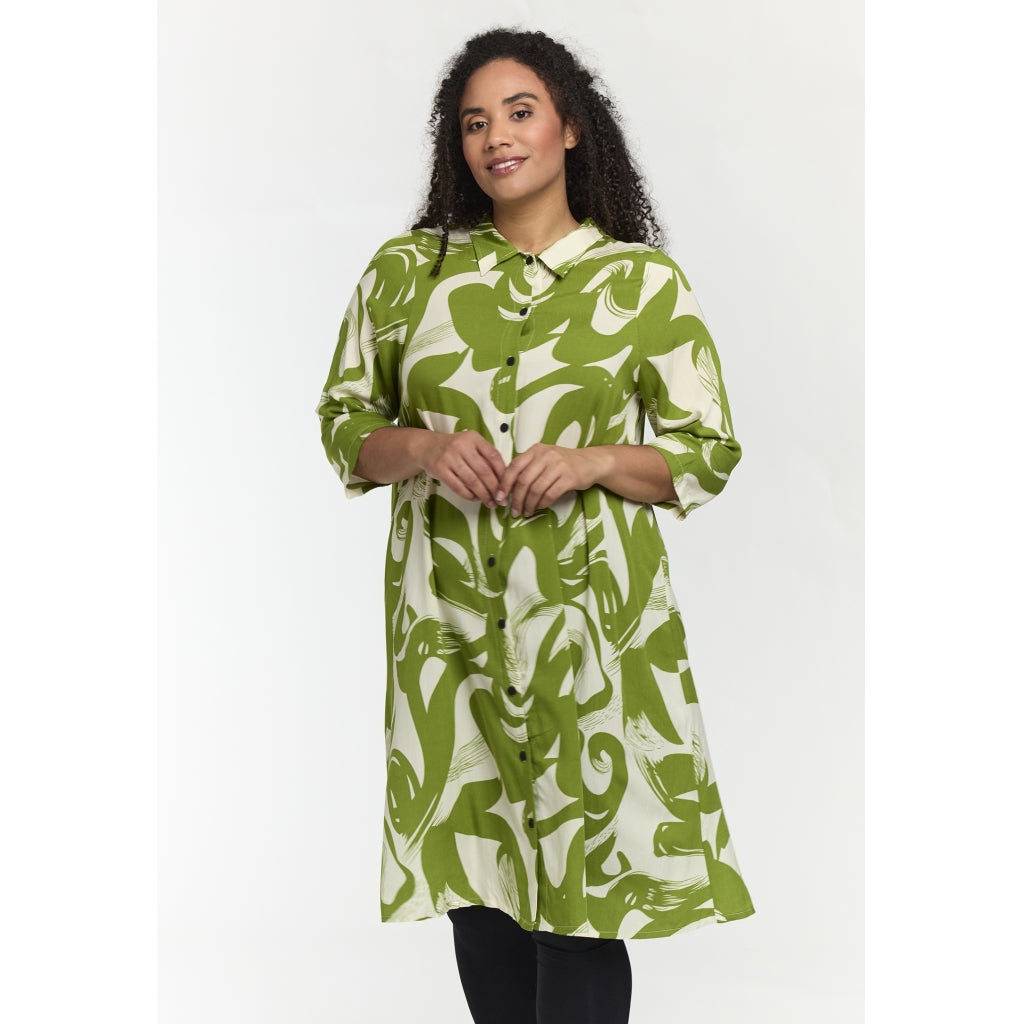 Studio SNelli Shirt Dress Shirt Dress Bright green with white design