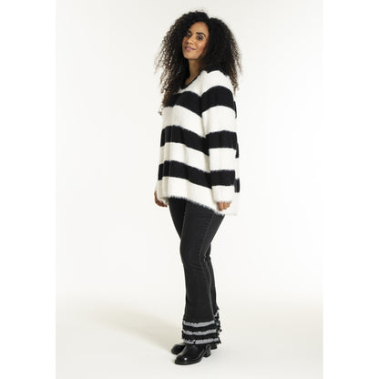 Studio SNoralise Sweater with stripes Sweater Black/White stripe