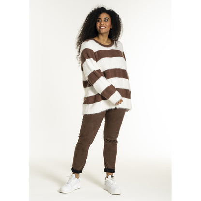 Studio SNoralise Sweater with stripes Sweater Brown/White stripe