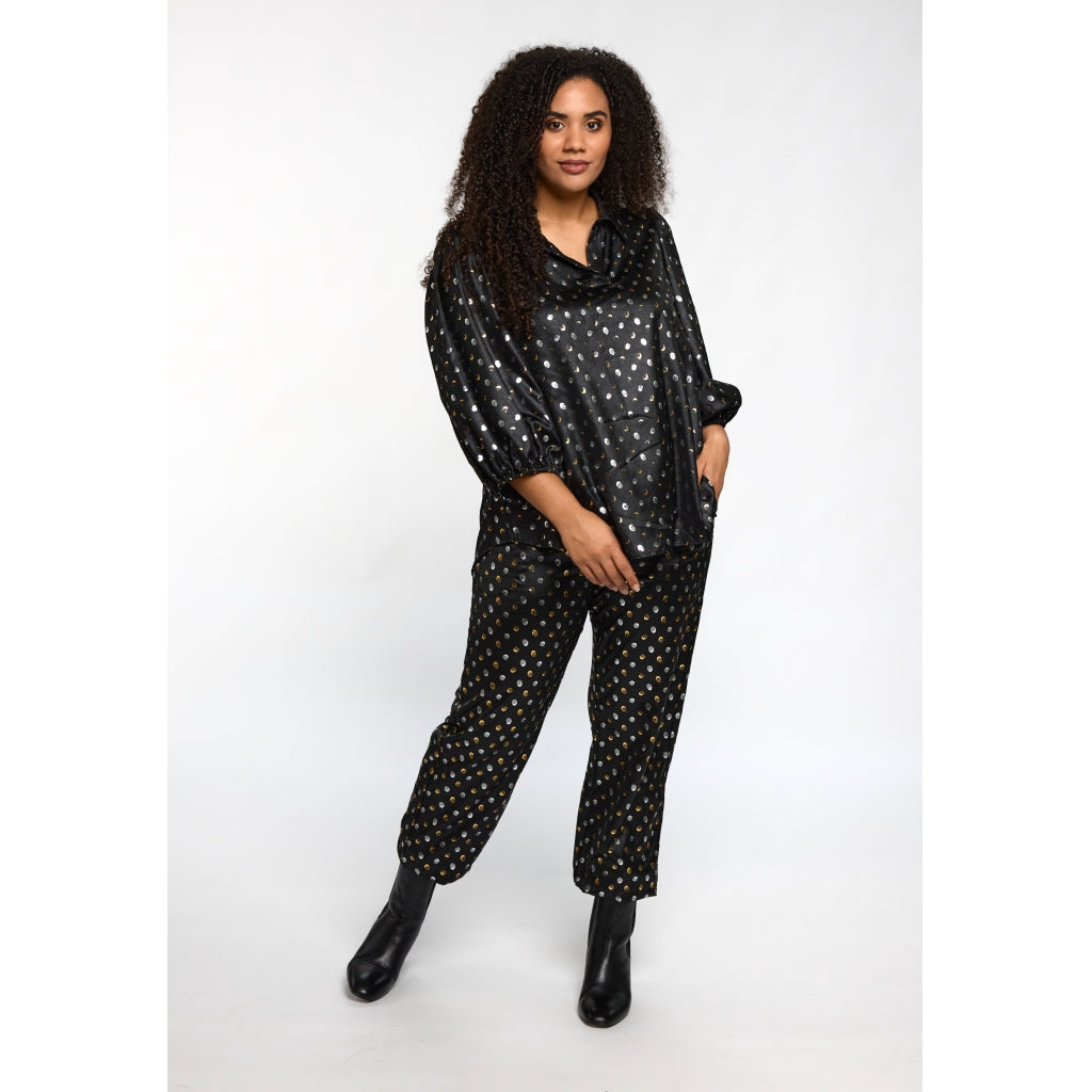 Studio STiff Shirt Shirt Black with silver/gold dots