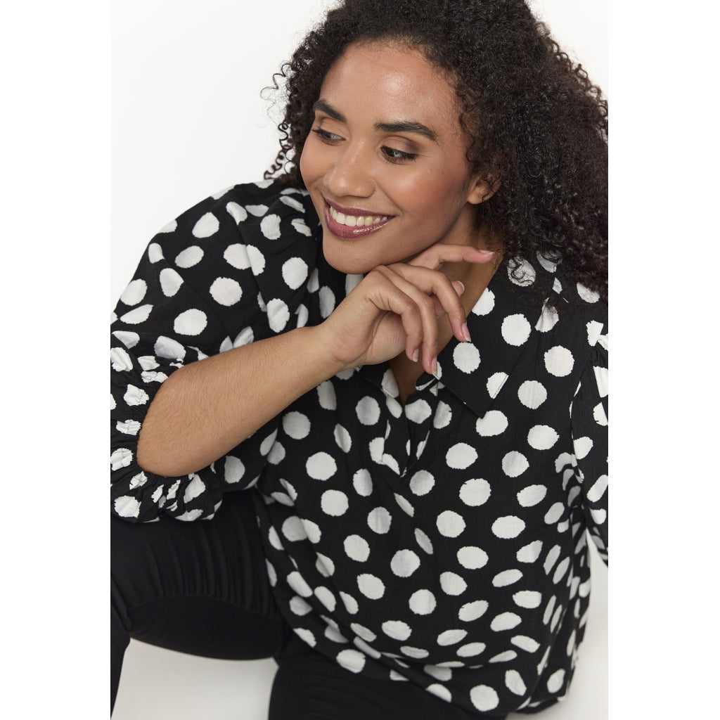 Studio STiff Shirt Shirt Black with white dots